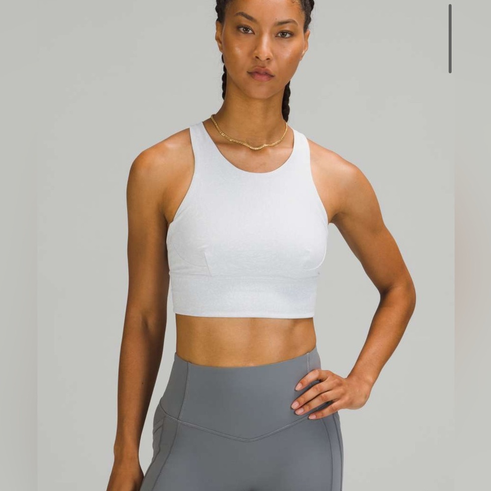 Lululemon Wunder Train Long-Line Bra *Medium Support Starlight Alpine White, 8